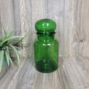 Vintage Green Bubble Glass Apothecary Jar
